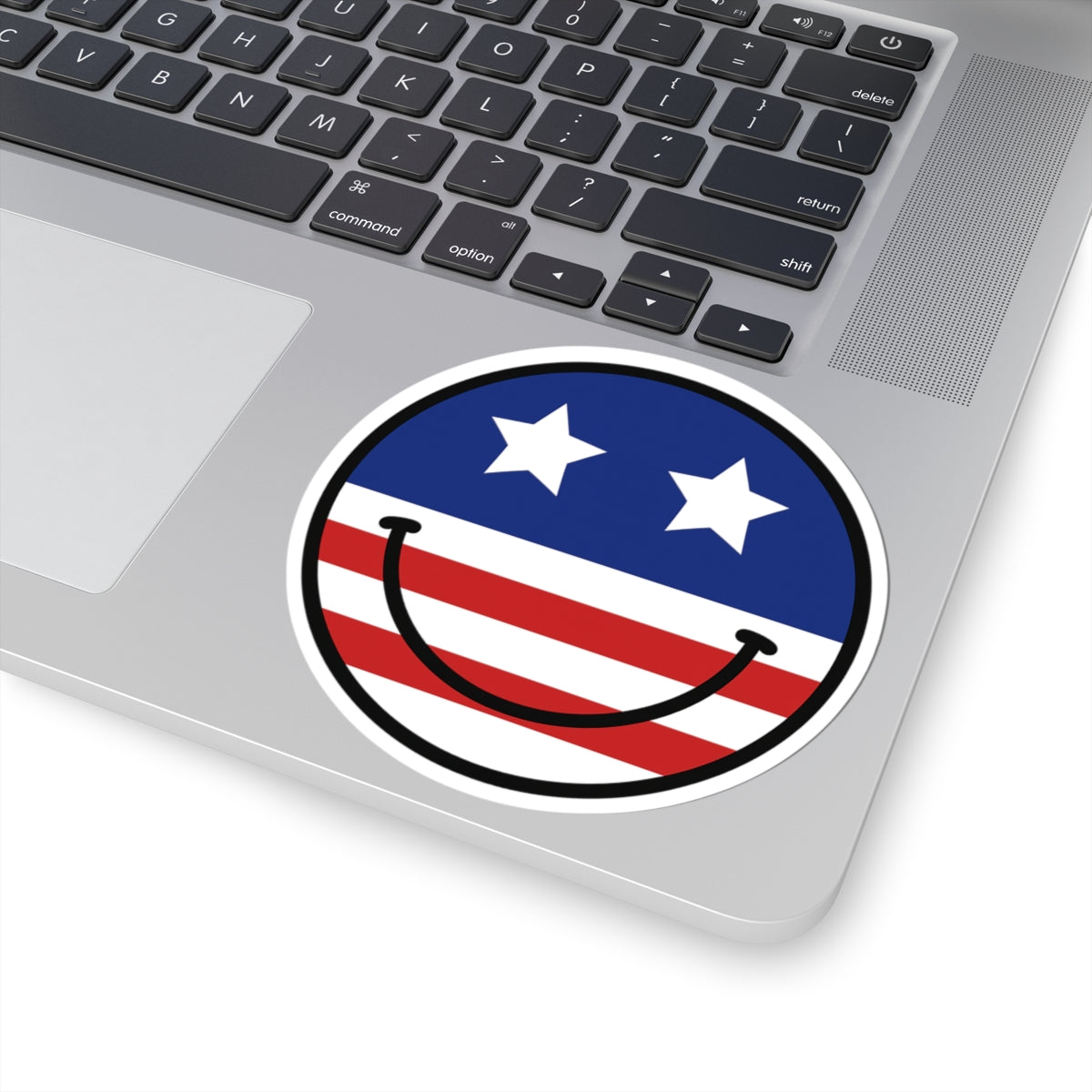 Patriotic Happy Face Kiss-Cut Stickers