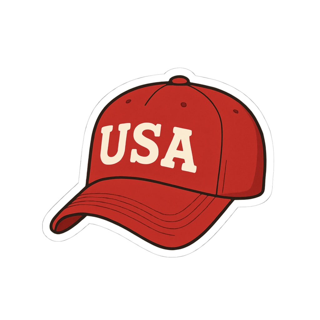 Red "USA" Hat Sticker